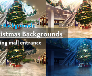 4 Christmas Backgrounds - "Shopping mall entrance"