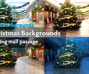 4 Christmas Backgrounds - "Shopping mall passage"