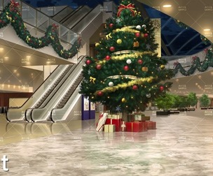 4 Christmas BG Animations - "Shopping mall entrance"