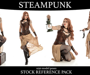 Steampunk Girl 2 - Stock Model Reference Pack