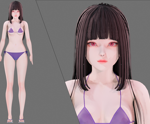 Bikini 0009 - UE5 - Unity - Blender - Animated