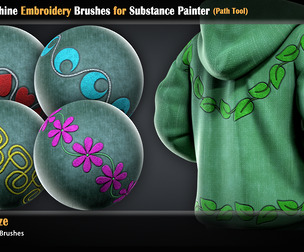 Dynamic/ Machine Embroidery Brushes for Substance Painter