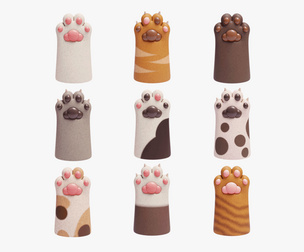 Cute Stylized Cat Paws