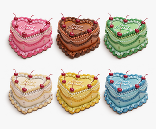Vintage Heart-Shaped Cake