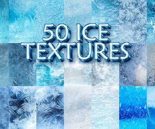50 Ice Textures, Frost Overlays, Frozen Winter Cracked Background
