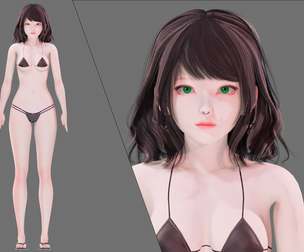 Bikini 0010 - UE5 - Unity - Blender - Animated - Realistic Female Character