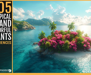 505 Tropical Island with Colorful Plants