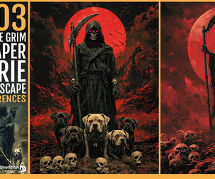303 Fierce Grim Reaper in Eerie Landscape