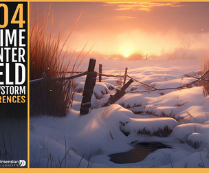 404 Anime Winter Field with Snowstorm