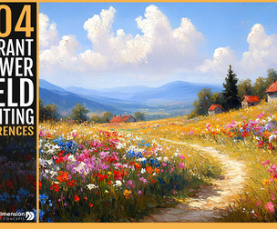 404 Vibrant Flower Field Painting