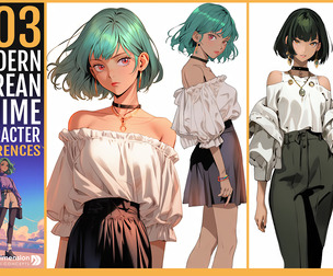 303 Modern Korean Anime Character