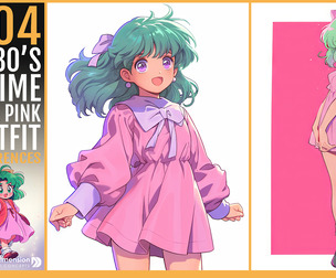 404 1980s Anime Girl in Pink Outfit