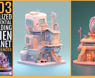 303 Stylized residential building in Alien Planet