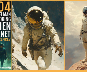 404 Sci-Fi man Exploring Alien Planet