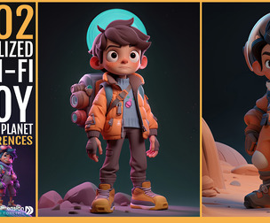 202 Stylized Sci-fi boy in Alien Planet