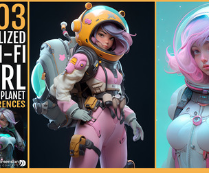 303 Stylized Sci-fi girl in Alien Planet