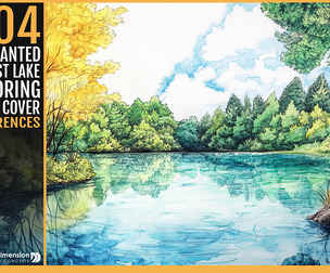 404 Enchanted Forest Lake Coloring Book Cover