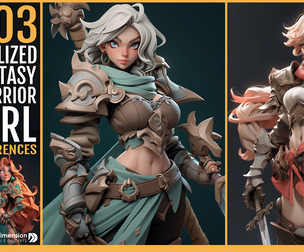 303 stylized fantasy warrior girl
