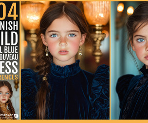 404 Spanish Child in Royal Blue Art Nouveau Dress