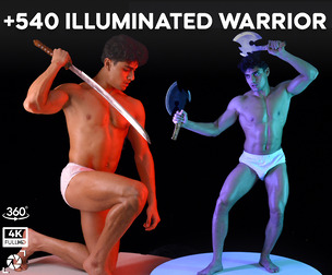 540 Illuminated Warrior Pose Reference Pictures - Vol 06