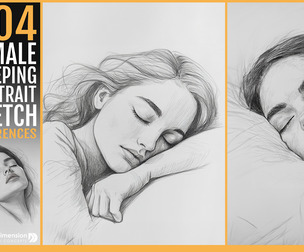 404 Female Sleeping portrait sketch