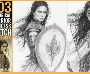303 Historical Warrior Princess Sketch