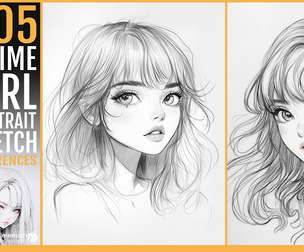 505 Anime girl Portrait Sketch