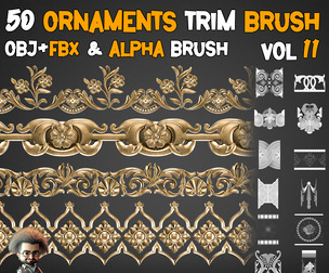 50 Ornaments Trim Brush   Vol 11