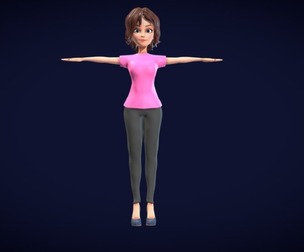 Cartoon Woman Rigged