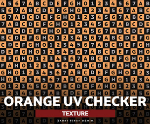 Orange and Black Checker Map - High-Quality Texture & Model Pack