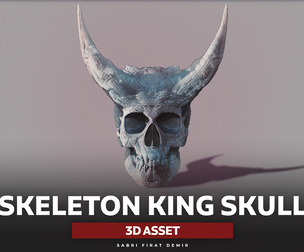 Skeleton King Skull 3D Model - High-Quality 3D Asset for Base Mesh Modeling & 3D Printing