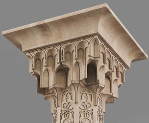Classic Islamic Muqarnas Column 002