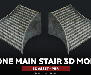 Stone Main Stair 3D Asset - Free High-Quality Modular Stair