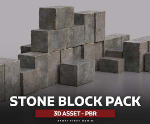 High Detailed Stone Block Pack - Modular 3D Model Design for Games and Visualization