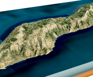 Icaria island 3d model terrain