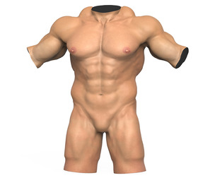 Realistic Muscular Man Torso With 3D Print Ready Model