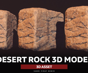 Realistic Desert Rock 3D Model - High-Quality Desert Rock Asset