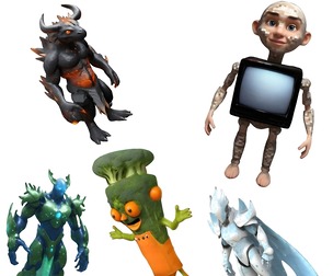 Fantasy Character Collection: Elemental Creatures and Quirky Heroes
