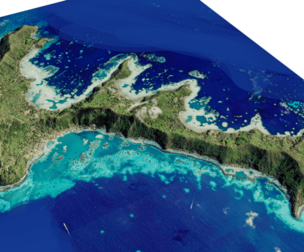 Mangareva Island 3d model terrain