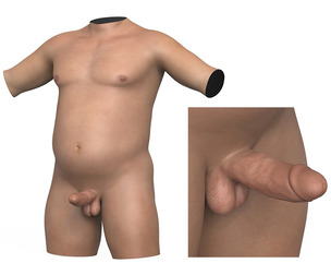 Heavy Man Torso With Erect Penis
