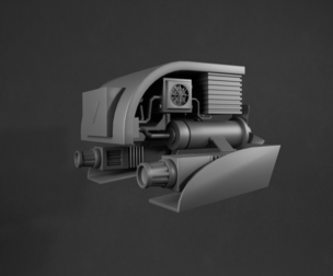 Destroyer-style space combat spacecraft - 3d Low-poly