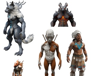 Fantasy Character Collection - Mythical Beings and Warriors