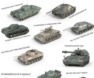 10 Military Vehicles Collection V12