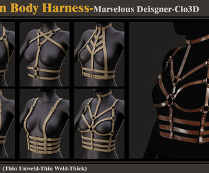 6 Women Body Harness -MD-Clo3D-ZPRJ-FBX-OBJ