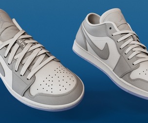 Shoes Nike White Wolf Grey Model Low-poly 3D model
