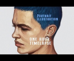 Timelapse video - Quick illustration of male portrait by Milla
