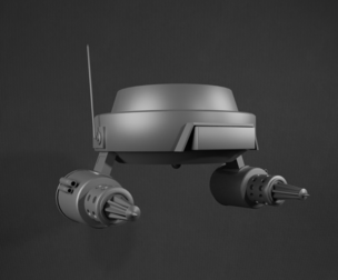 Destroyer-style space combat spacecraft - 3d Low-poly