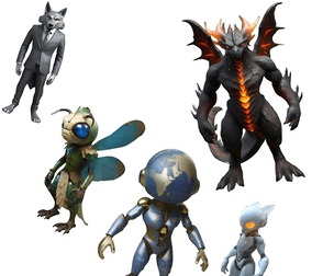 Character Collage - Mythical and Sci-Fi Creatures
