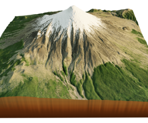 Osorno volcano 3d model terrain
