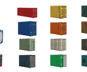 Collection of shipping containers and portable buildings